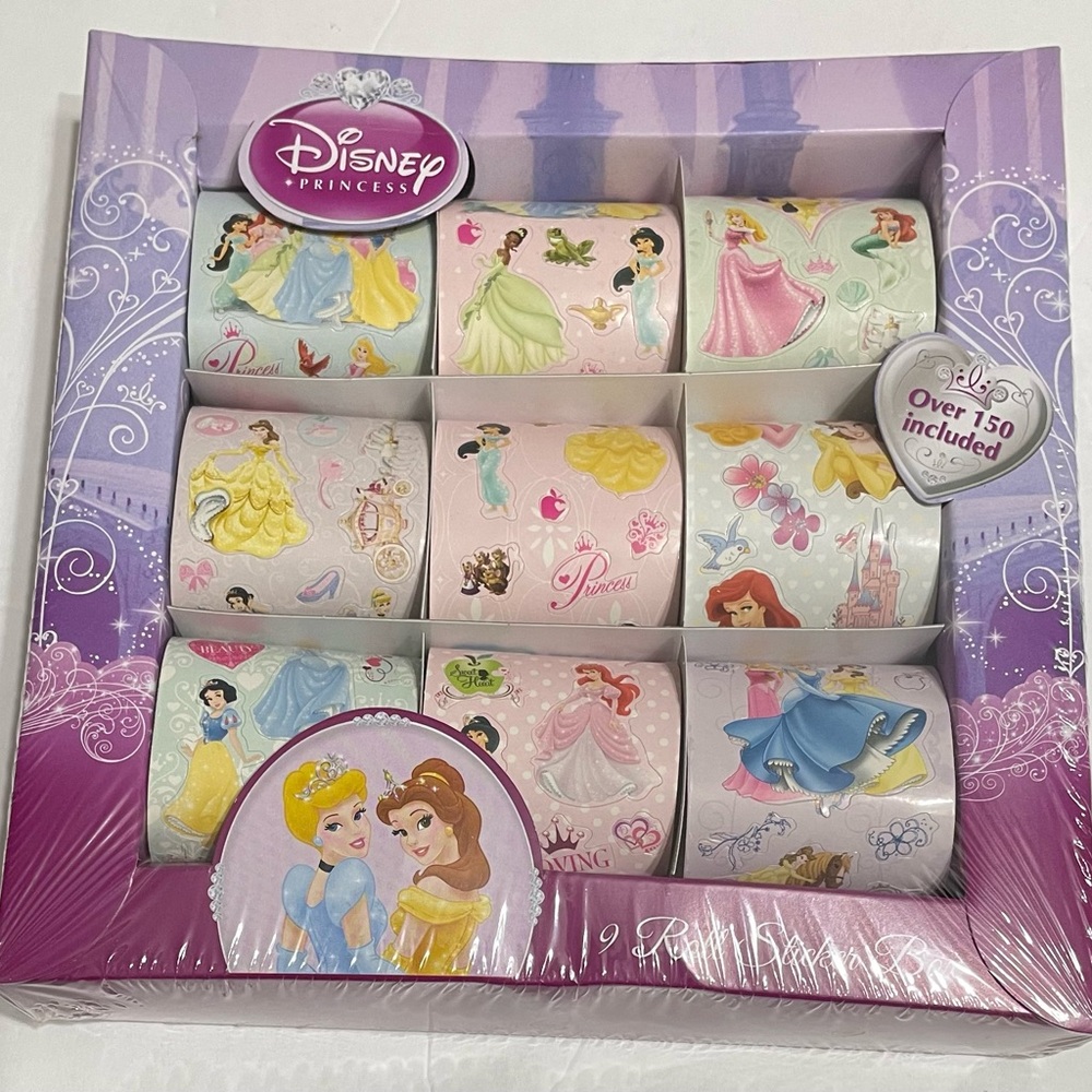 Disney Princess, 9 Sticker Rolls, Over 150 Included,New